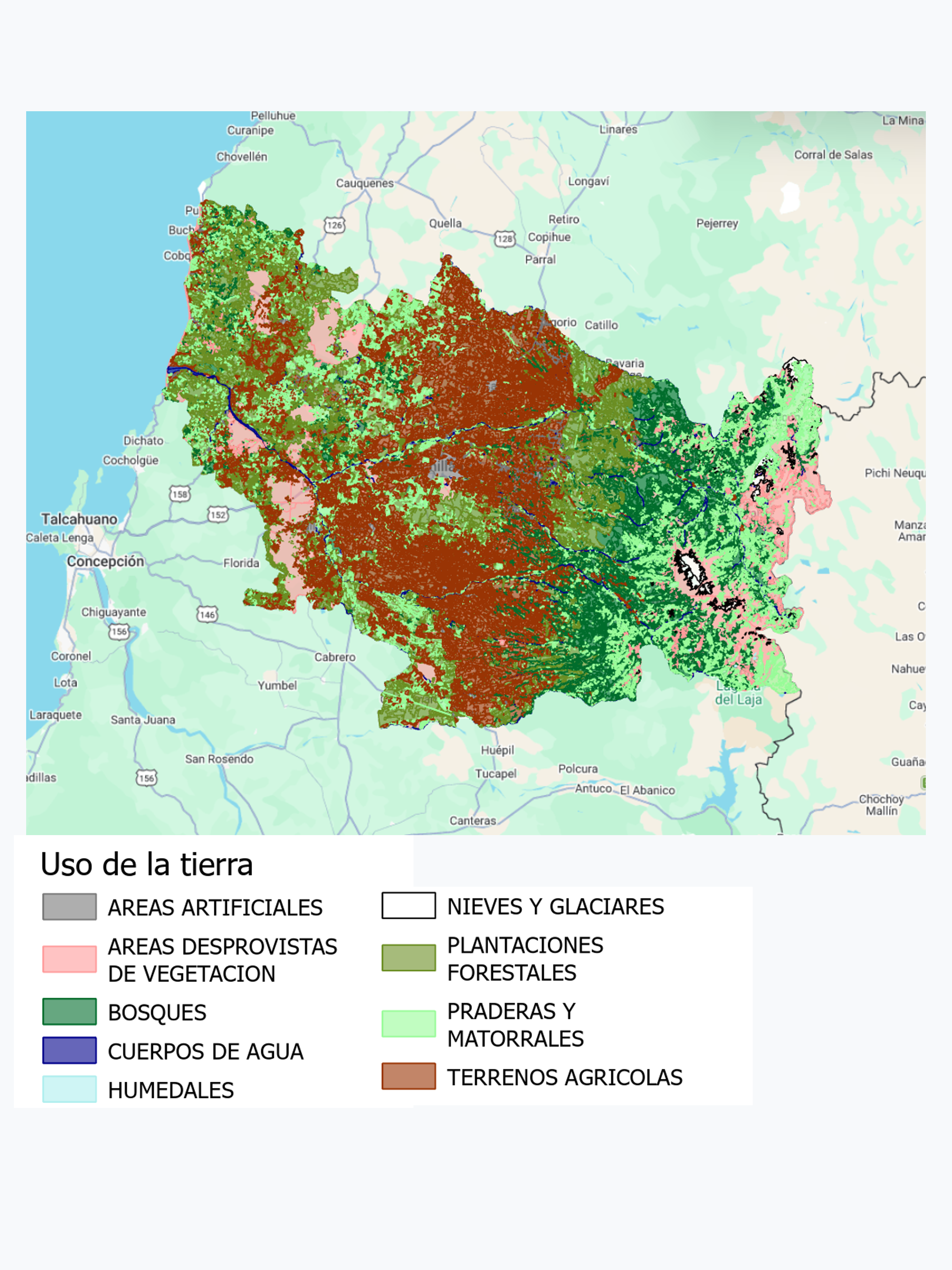 Cobertura y Uso de la Tierra Región de Ñuble, año 2023, escala 1:50.000