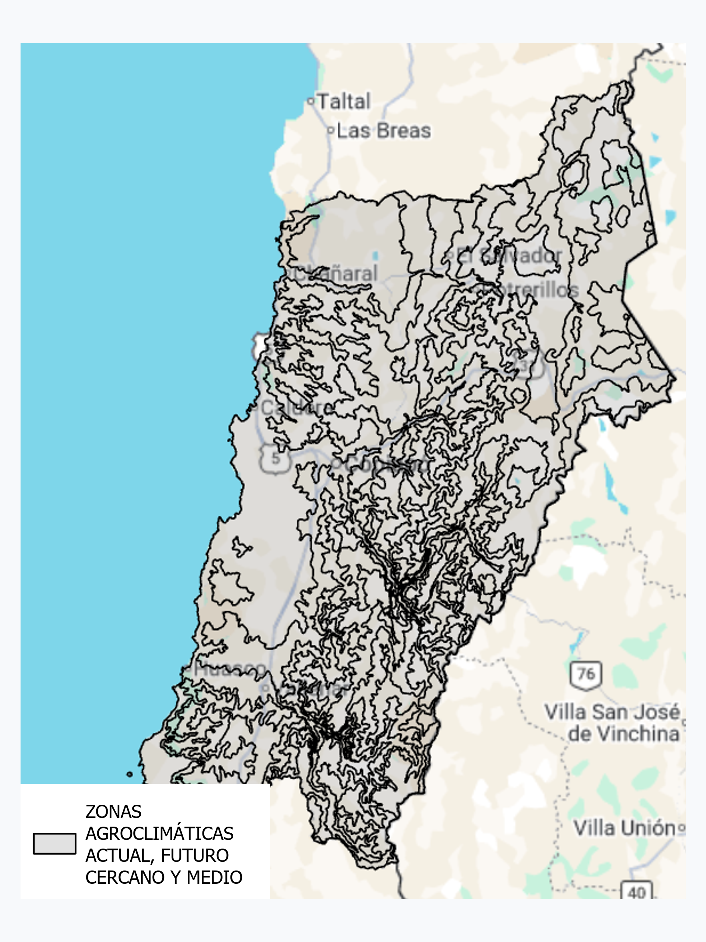Zonas Agroclimáticas de la Región de Atacama, año 2023 a escala 1:100.000