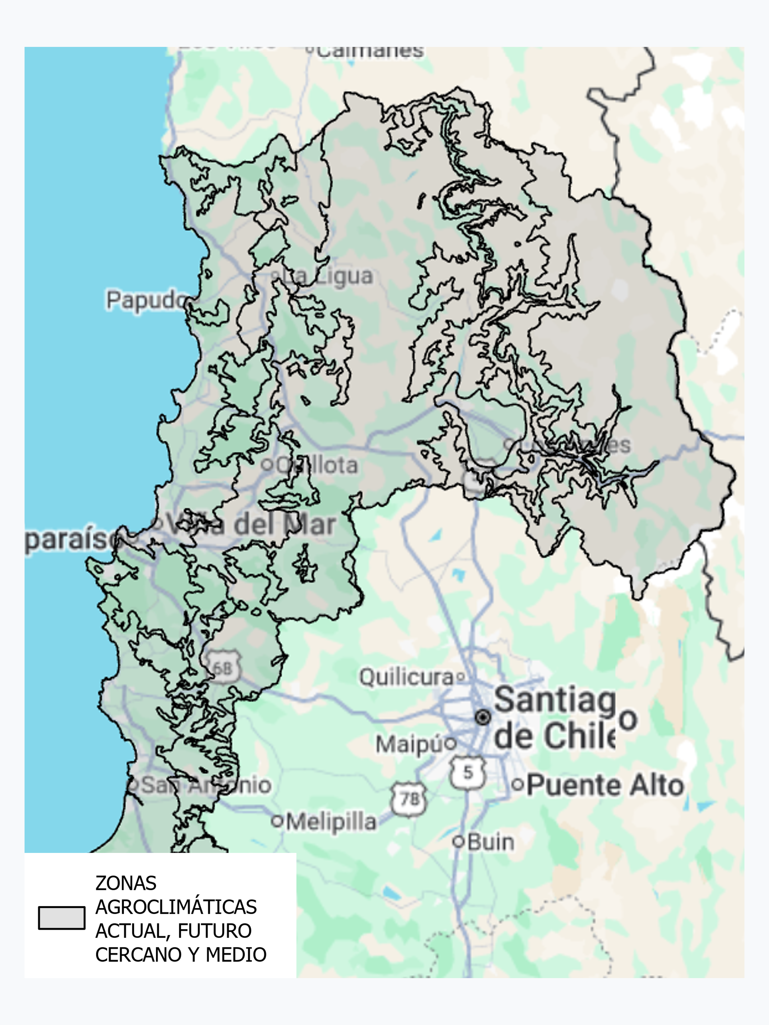 Zonas Agroclimáticas de la Región de Valparaíso, año 2021 a escala 1:100.000